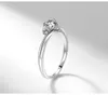 Romantic Design Small 5.5mm Lab Diamond Ring Silver 925 Jewelry Promise Engagement Wedding Rings Women Gift J-385