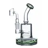 5,5 pollici Viola Verde Blu Rosa Mini Bubbler Bong in vetro per acqua Shisha Recyler Fumatori Narghilè 14mm Banger Disponibile