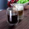 茶エスプレッソラテマグマグ飲料200ml 210611のための2個の6.8oz二重壁の絶縁耐熱コーヒーカップのセット