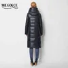 Miegofce Casaco elegante casaco com capuz parkas quentes Bio Parka Parka Casaco Hight Qualidade Coleção de Inverno Feminino 211120