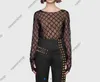 2021 Luxe Dames Designer Shirt Vrouwen Klassieke Borduren Letter Print Shirts Lady Tee Party Banket Trendy Meisjes Transparante Tops