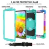 3 Layers Protection Rainbow Hybrid Case For Samsung Galaxy Tab A7 10.4 SM-T500 T505 Kids Armor Shockproof Hand Shoulder Strap Cover