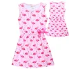 Flamingo Girl Dress Robes d'été sans manches pour filles Dessins d'adolescents pour enfants Swan Baby Vêtements pour enfants Robes de princesse Q0716