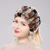 Rex Rabbit Fur Ring Scarves Warm Soft Women Genuine Headbands Scarf Handmade Knitted Scarfs