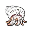 Hermit Crab эмаль булавки мультфильм животных значок брошь отворота булавки джинсовые джинсы сумка рубашка воротник интроверт ювелирных изделий подарок для друзей