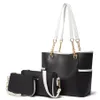 Modaya basit kadın çanta moda saf renk tasarım pu omuz çantaları üç parçalı stil gündelik el çantası