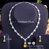 Pera Brillant Jaune Cubique Zircone Dangle Carré Collier Boucles D'oreilles Ensembles de Bijoux pour Dames De Mode De Mariage Marque Design J407 H1022