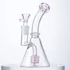 Mini Cachimbos de Água Dab Rig Plataformas de Petróleo Com Tigela Bongo de Vidro 14mm Junta Chuveiro Perc Inebriante Rosa Cachimbos Pequenos