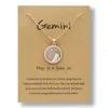 Coin Pendant Cancer Zodiac Necklaces for Women Men Stars Constellati Horoscope Sign Birthday Jewelry Gemini