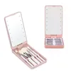 Portable LED Eyelash Storage Boxes With Mirror False Eyelash Holder Case Organizer Box Makeup Tool