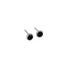 100% 925 Sterling Silber Ohrstecker 4/6 / 8mm Geometrische runde schwarze Achat Ohrringe für Frauen Mädchen