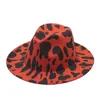 2021 New Black White Cow Print Wide Brim Fedora Hats for Women Party Festival Dress Men Jazz Cap Goth Top Vintage Wedding Hat