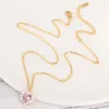 Hanger kettingen prachtige rode roze kleur hart ketting vrouwen verlovings bruiloft bruids briljante CZ meisjes verklaring sieraden