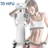 Tecnologia da Coreia 7D Hifu Hifu Focado Máquina de Ultrassom 30000 Tires Dual Handle para Facial Ultra Elevador Corpo emagrecimento Pele apertando colágeno Recém-nascido e anti-envelhecimento