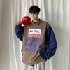 Felpa stampata da uomo primavera autunno unisex a maniche lunghe coreana più felpe con cappuccio sciolti in velluto hip hop stile preppy streetwear 210526