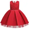 Fancy Baby Girls Pegant Flower Dress For Girls Lace Backless Wedding Party Dresses Kids Princess Dress Barn Tjej Kläder