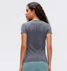 L-55 New Yoga Tops T-shirt Fashion Outdoor Ftness Clothes Women Short Sleeved Sports Yoga Tanks Running shirt268z