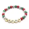 Hot Selling Fashion Chirstmas Acrylic Beaded Children Bracelet Cute Xmas Pendant baby Girls Pearl good luck 1606 B3