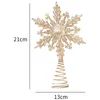 Julgran Top Star Snowflake Pendant Gåvor Heminredningar Nyarår Xmas Träd Ornament Treetop Topper