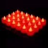 24 LED elettrici finti a lume di candela in bianco caldo realistico luminoso tremolante lampadina LED luce del tè per la celebrazione del festival stagionale