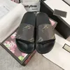 Designer homens mulheres sandálias com caixa de flor correta saco de poeira sapatos tigre cobra impressão slide verão largo chinelo plano tamanho 35-48