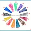 Headbands Hair Jewelry Cotton Tie Dye Cycling Yoga Sport Sweat Headband Men Sweatband For Women Bands Head Sports Safety Drop Delivery 2021