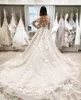 2021 Boho robes de mariée avec appliques florales 3D sur mesure manches longues chapelle train jardin boutons couverts robe de mariée robe de novia