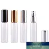 Partihandel 10ml Portable Glass Refillerbar Parfymflaska med Aluminium Atomizer Tom Parfum Fodral för resenär