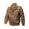 Autumn And Winter Men's Multi Pocket Military Jacket Pure Cotton Casual Work Large Loose Special Forces Men 211110