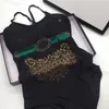 Kot Head Luksusowe Stroje Kąpielowe Kobiety Rhinestone Moda Swimsuit Lady Casual Style Black Beachwear Kobieta Plaża Kostium podróży