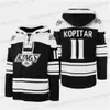 Черные винтажные трикотажные изделия с капюшоном на шнуровке Kings Anze Kopitar 55 Quinton Byfield Drew Doughty Brown Iafallo Carter Jonathan Quick Toffoli