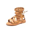 Sandalet Kızlar Roma Ayakkabı 2022 Yaz çocuk Bebek Moda Kız Prenses Yüksek Tüp Açık Toe Boyutu 22-31