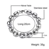 Link, Chain HIP Hop 316L Steel Stainless Width 11MM 20CM Coffee Beans Link Necklace Bracelets For Men Jewelry Dropship