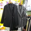 Kvinnors kostymer blazrar Ankomst kvinnor Slim Blazer Coat 2021 Elegant koreansk svart lång klänning Autumn Casacas Para Mujer damrockar 50x054