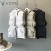 HXJJP Gilet da donna Gilet invernale Tasca con cappuccio Cappotto Caldo Casual imbottito in cotone Cintura da gilet senza maniche sottile femminile Disponibile 211120