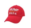 Trump 2024 Hut Trump Cotton Sunscreen Baseball Cap mit verstellbaren Schnallen Stickerei Buchstaben USA Cap Rot Schwarz Farbe Outdoor