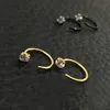 HENGKE Zircon Nose Ring U shaped Horseshoe ring piercing jewelry BCR eyebrow nail Lip Clear Gem 316L Stainless Steel Black Gold