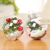 New8cm Bröllop Bauble Ornaments Julbollar Pet Plastic New Year Xmas Tree Hängande Dekorationer LLD11183