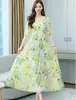 Summer fashion Women Short-sleeved Chiffon Dress V-neck High Waist Backless Sexy Floral Print Beach Dresses 210531