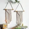 Macrame pendurado na parede de tapeçaria DIY Decoração de casa feita à mão para o quarto Tapeçaria Boho pendurada