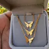 Projektant Naszyjnik Luksusowa Biżuteria 1 PC 2021 Piękny Złoty Srebrny Kolor Motyl Dla Kobiet Proste Insect Długi Party Miłość Prezenty
