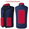 9 Places Heated Vest for Men Women Usb Heated Jacket Heating Vest Thermal Clothing Hunting Vest Winter Heating Jackets 211104