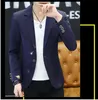 캐주얼 스프링 프린트 블레이저스 남자 슬림 블레이저 청소년 패션 한국 버전 남자 싱글 피스 탑
