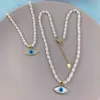 Naturel mauvais œil collier mode nacre coquille pendentif colliers de perles pour les femmes 2021 cadeaux bijoux