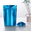 400Pcs Aluminum Foil Blue Standup Packaging Bags Resealable Mylar Packing Pouch Various Sizes Ziper Lock Food Storage Bag