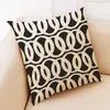 Black and White Geometric Linen Cushion Cover Home Office Sofa Square Pillow Case Decorative Cushion Covers Pillowcases