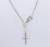 Infinity Cross Hanger Kettingen Bruiloft Evenement 925 Verzilverd Ketting Elegante sieraden voor dames Dames in Bulk