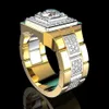 14 K Złoty Biały Diamentowy Pierścień dla mężczyzn Fashion Bijoux Femme Biżuter