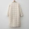 Women's Down Parkas 2022 Autumn Winter Fashion Women Plaid Puffer Coat Overized Maxi Robe Long Parka Casual Outerwear