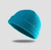 19 couleurs mode hommes femmes pêcheur bonnets acrylique tricot chapeaux couleur Pure chalutier bonnet chapeau chaud hiver chapeaux